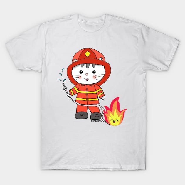 Cat does not put out fires T-Shirt by Fradema